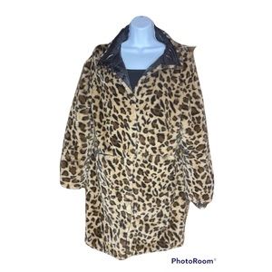 daisy fuentes reversible women’s large faux fur leopard/black below waist coat.